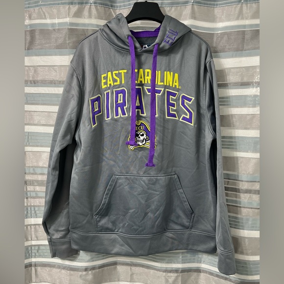 East Carolina University Pirates Gray Pullover Hoodie - Picture 1 of 7